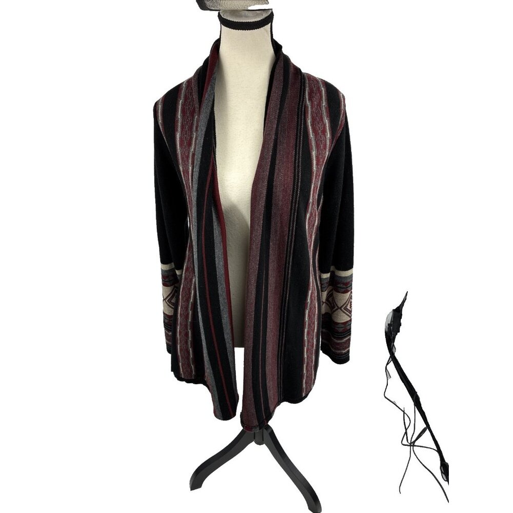 Daytrip Womens Open Front Cardigan Tribal Aztec Knit Long Sleeve M